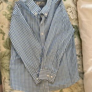 Properly Tied Boys Blue and White Plaid Shirt
